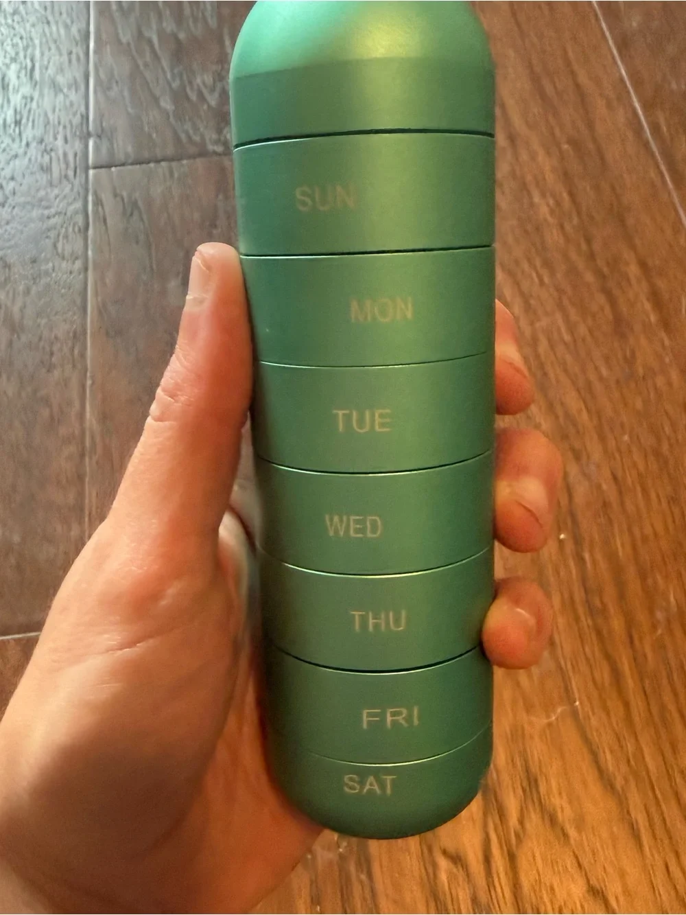 Metal Moisture-Proof Stackable Weekly Pill Organizer - Green